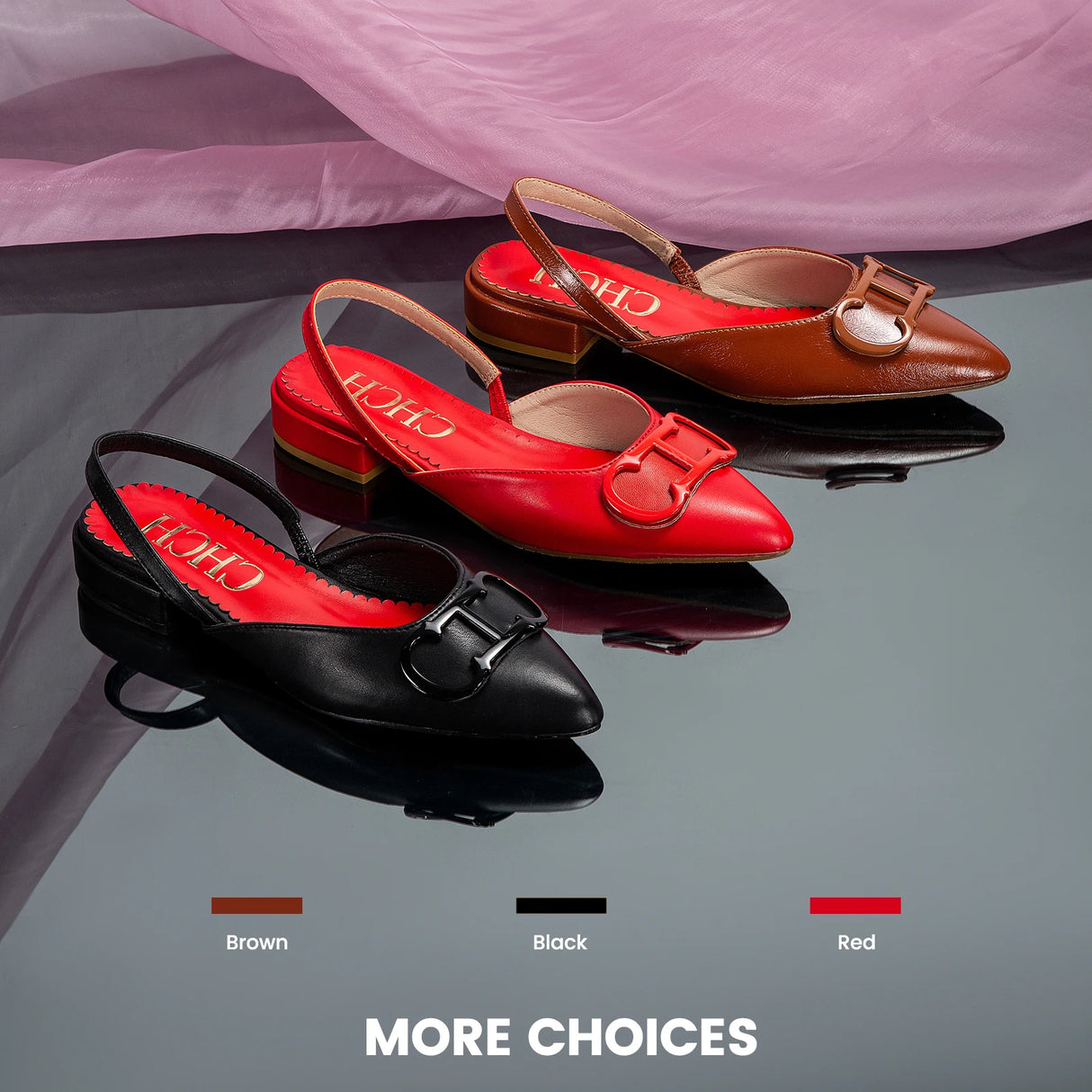 حذاء باليه مسطح نسائي من الجلد سهل الارتداء مع عقدة فيونكة