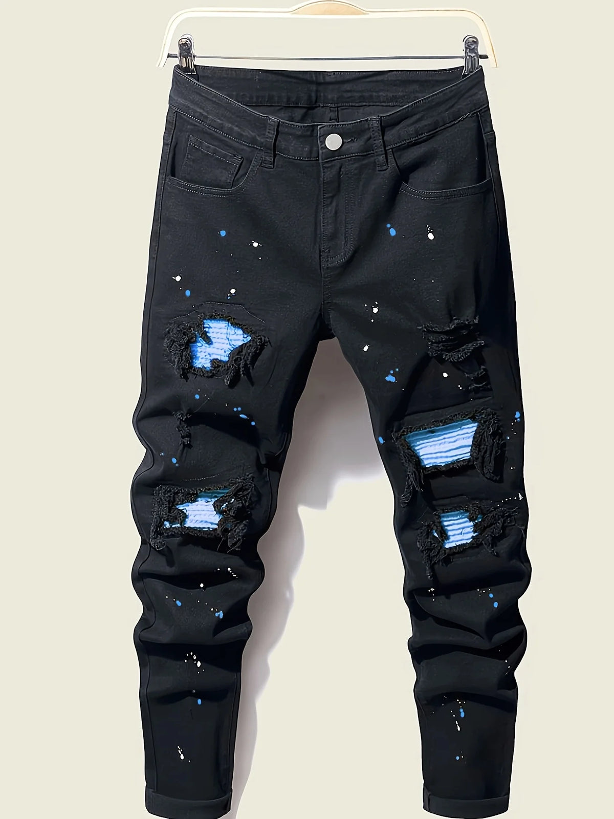 Men's Splash Ink Patchwork Jeans