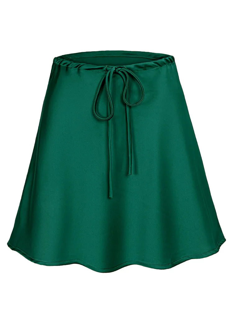 Women Satin Silk Mini Skirt