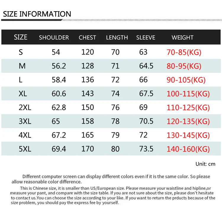 جاكيت باركا مبطن للرجال بمقاسات كبيرة