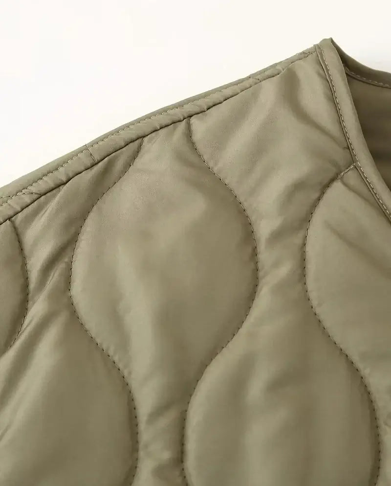 Women Quilted Padded Black Jacket