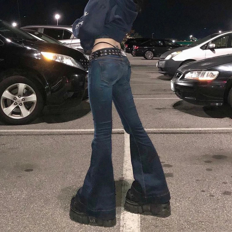 FlareRush™ – بنطال كارغو منخفض الخصر من التسعينيات (طراز قديم، طراز كوري)