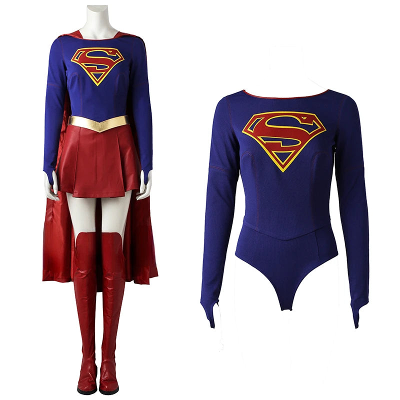 Kara Zor-El Superhero Cosplay Jumpsuit Costume