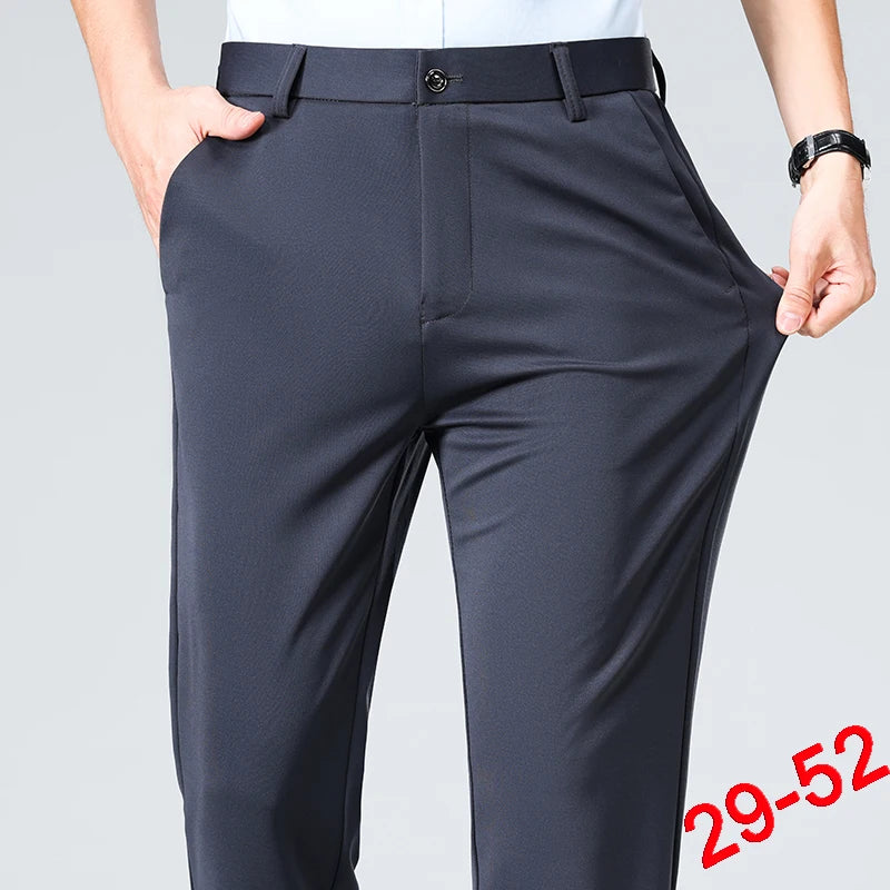 Men's Plus Size Business Trousers – Classic Black