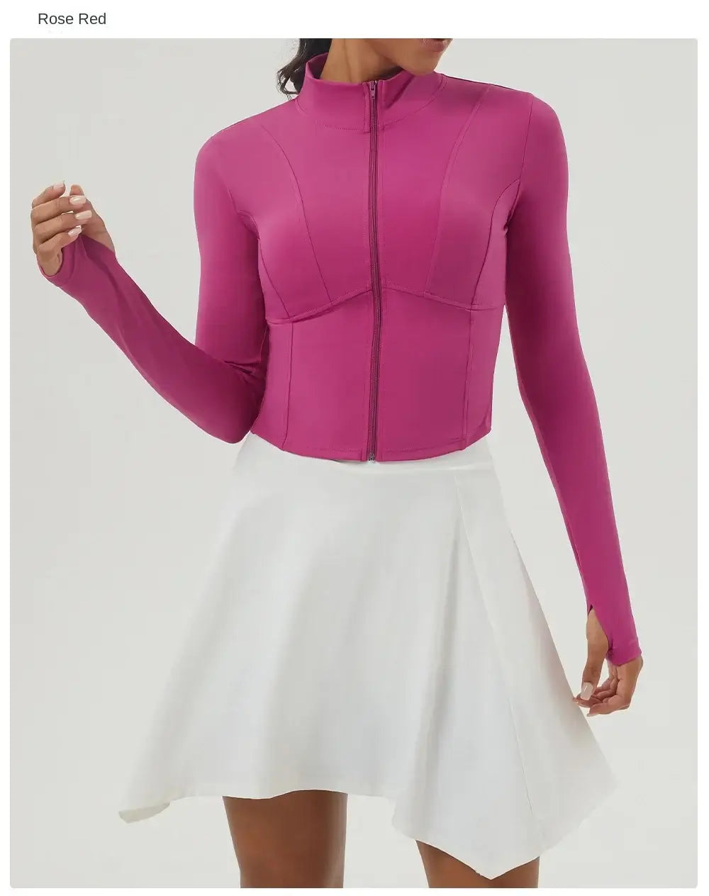 سترة يوجا نسائية بسحاب وقصة ضيقة