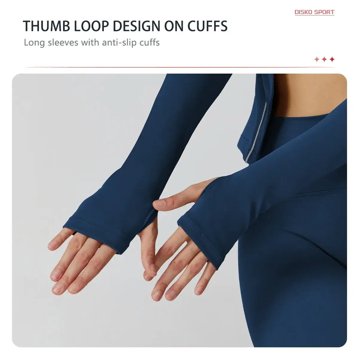 جاكيت جري نسائي ضيق بأكمام طويلة