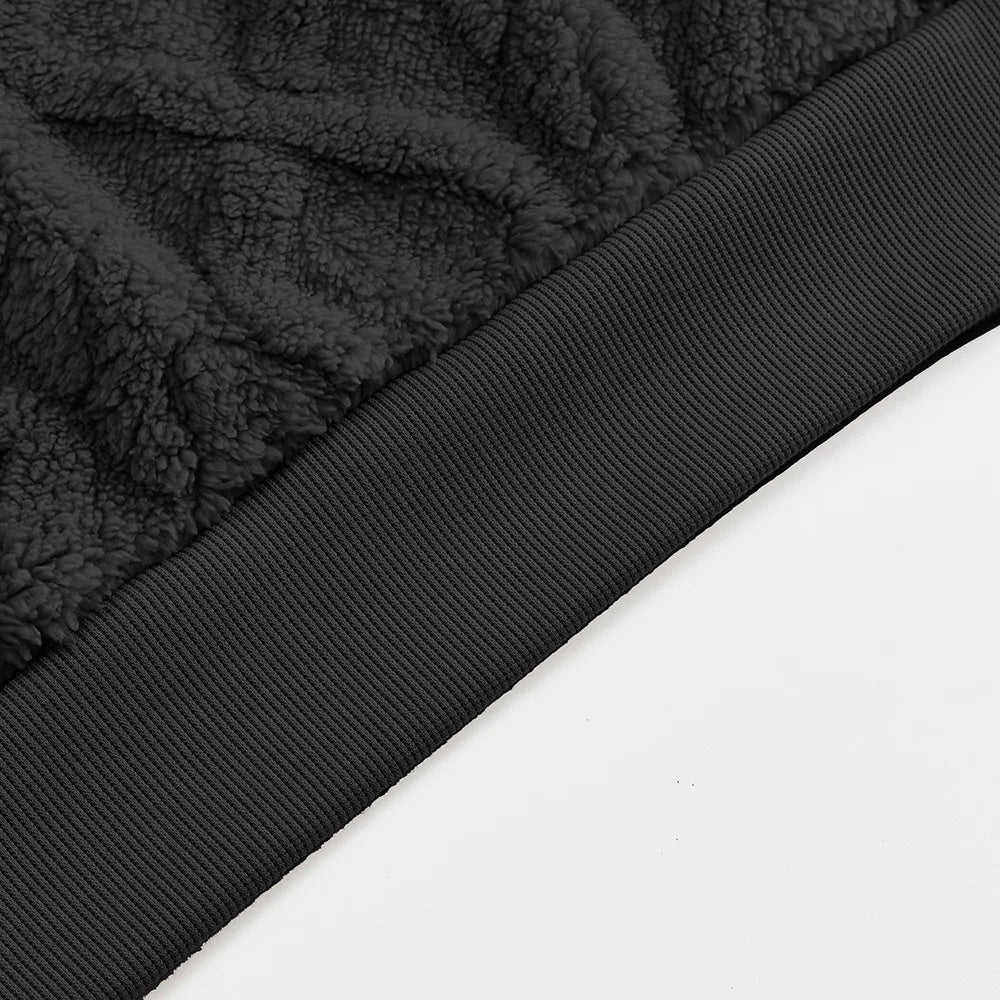 Men Velvet Hooded Pullover Sweater