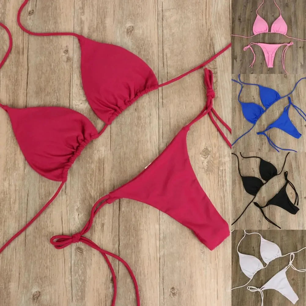 Halter Triangle Bikini Set