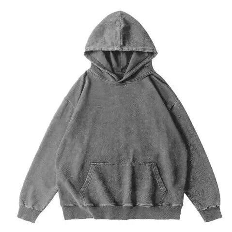 Oversized Men's Hoodie – Vintage Black Pullover