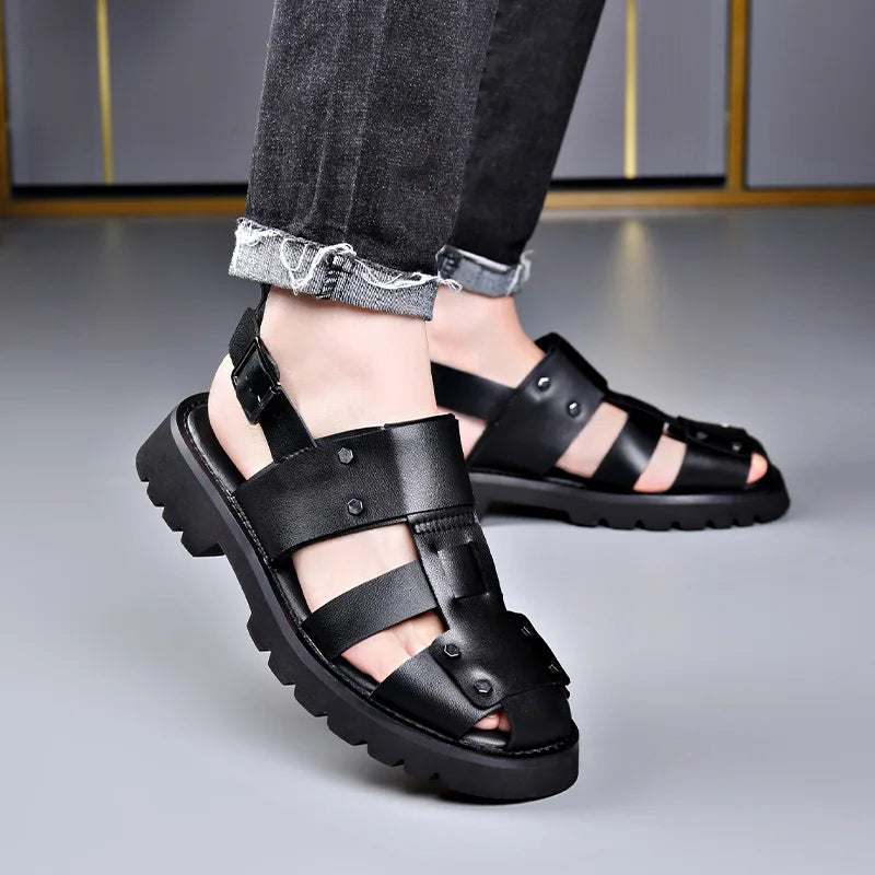 Executive Leather Gladiator Sandals