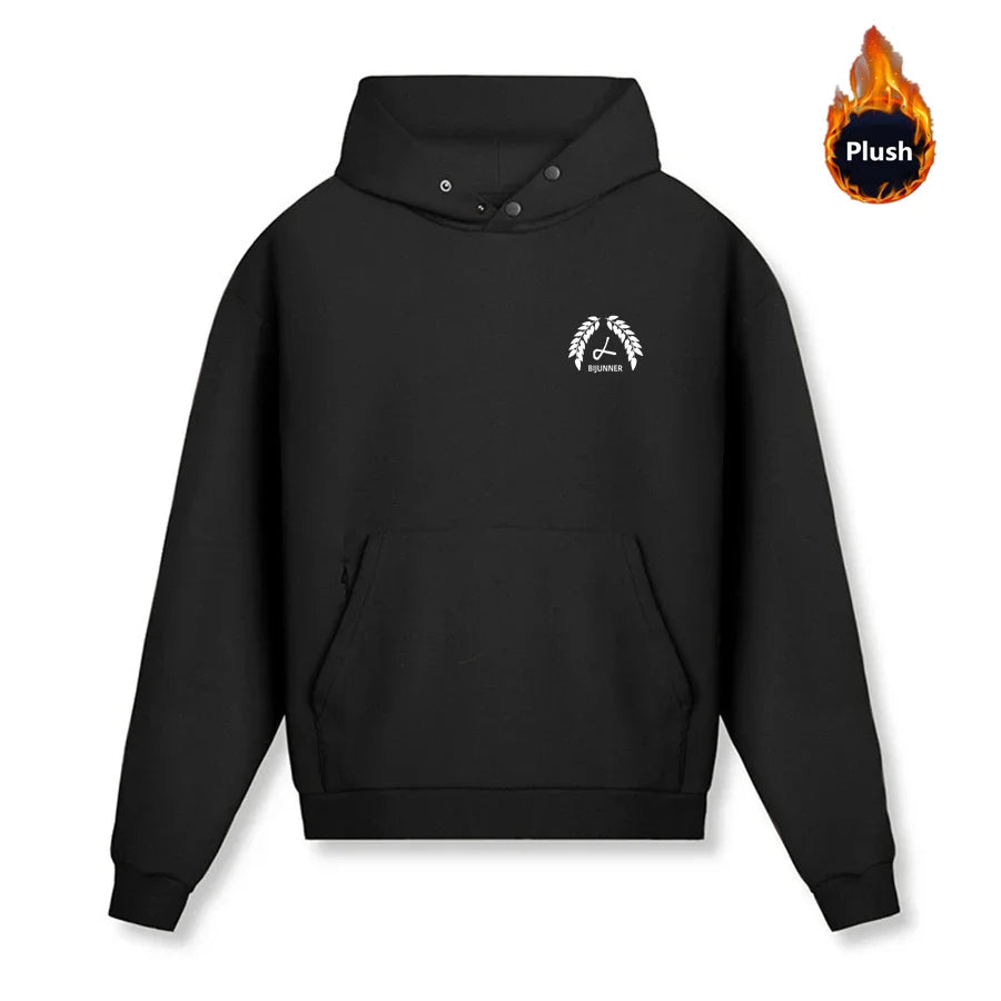 هودي رجالي ثقيل الوزن - بلوفر شتوي مخملي