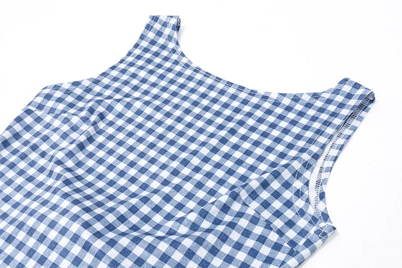 Plaid Bow Backless Y2K Crop Top Streetwear