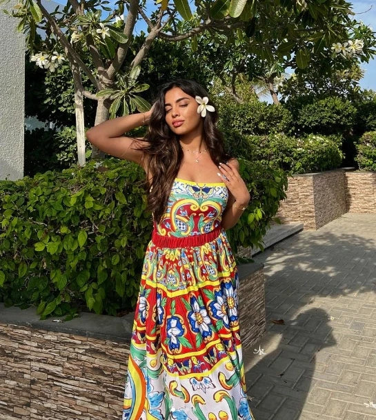 Vintage Print One Piece