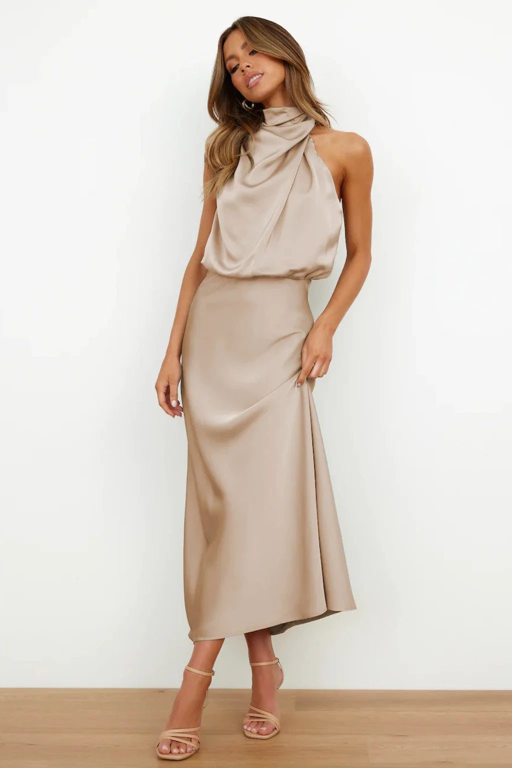 Women's Silk Satin Evening Dress