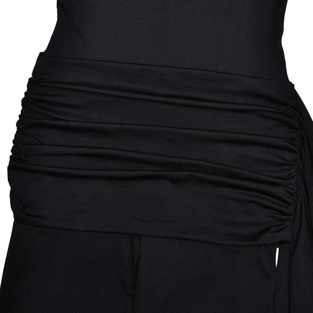 AzureMuse™ – جمبسوت حفلات أزرق بياقة مدورة (أنيق، مريح وأنيق)