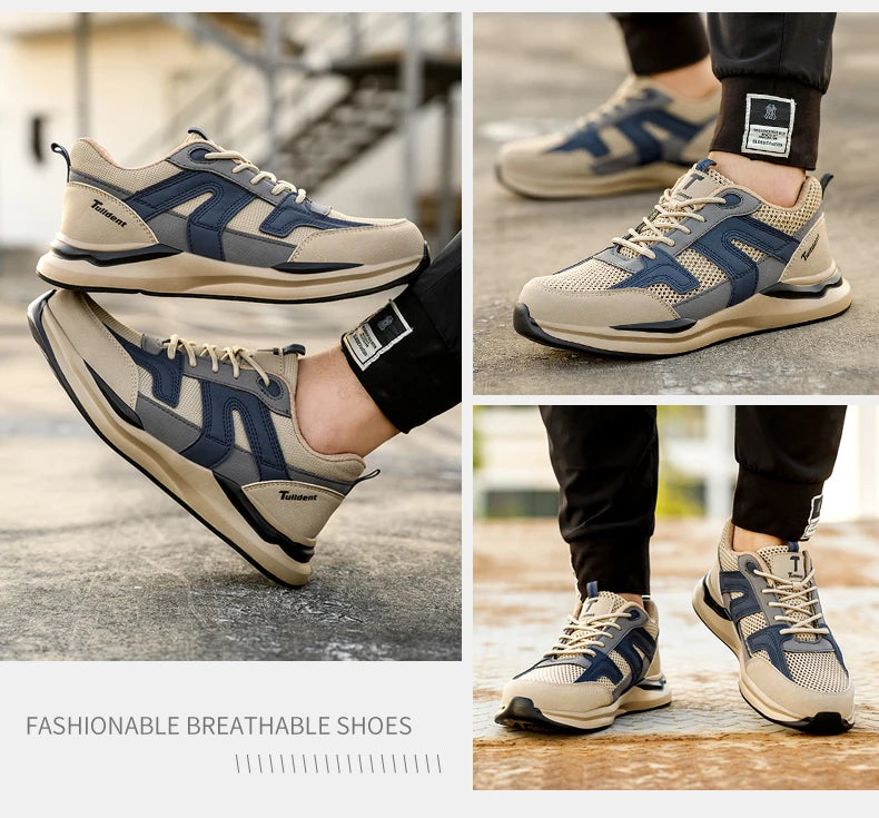 أحذية رياضية رجالية للعمل بمقدمة فولاذية غير قابلة للتدمير