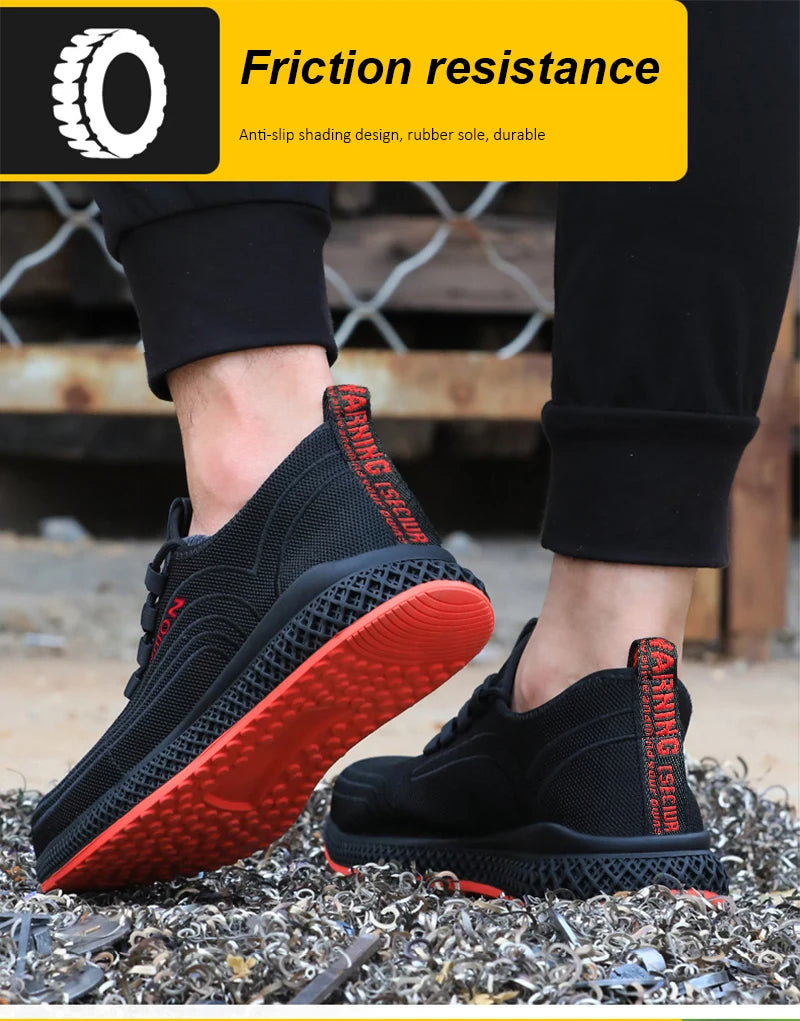 حذاء رياضي خفيف الوزن من Manlegu Air Mesh للسلامة