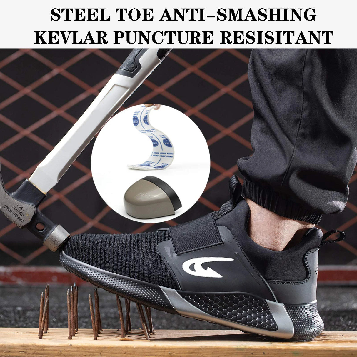 أحذية أمان نسائية برأس فولاذي صناعي