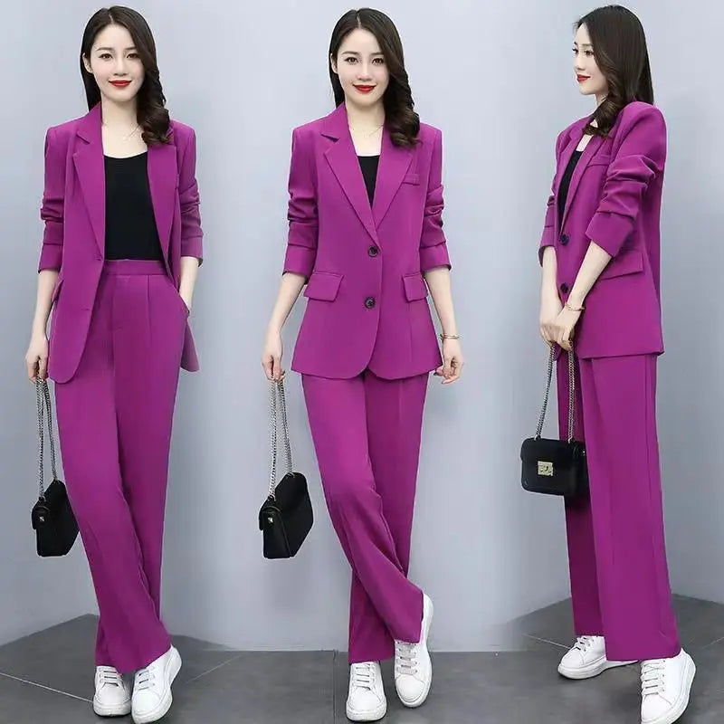 Setique™ – Blazer & Pant Set (2-Piece, Korean Loose Suit for Office & Everyday)