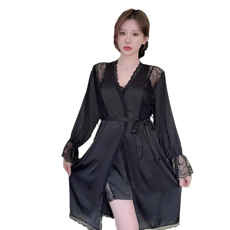 مجموعة ملابس نوم نسائية من الدانتيل لحفلات الزفاف