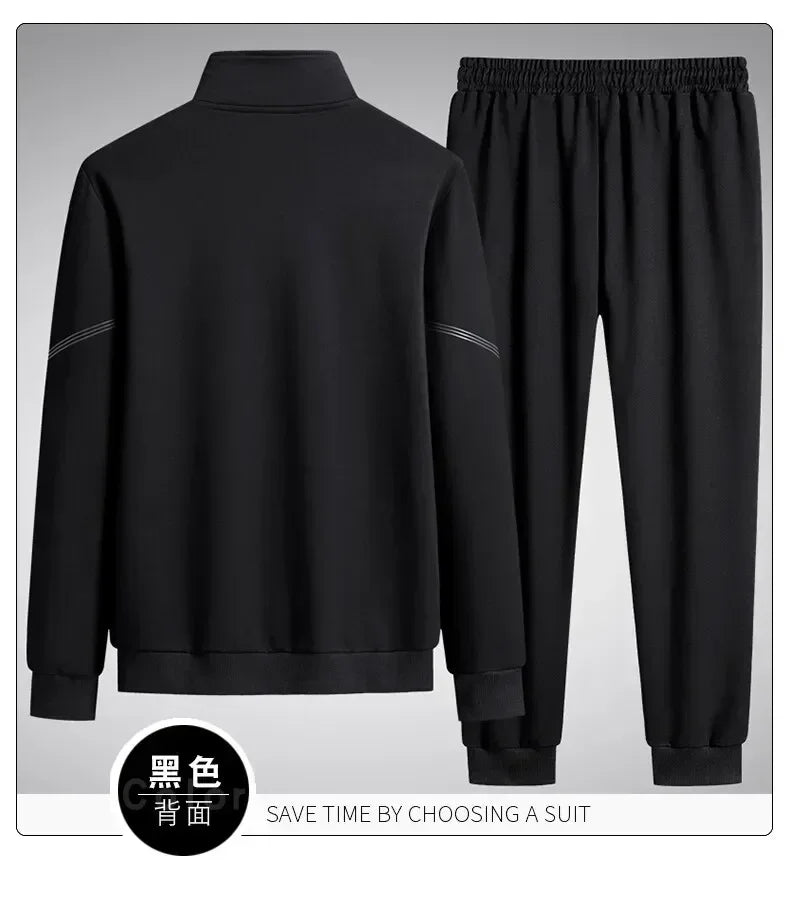 Men’s Plus Size Solid Tracksuit Set