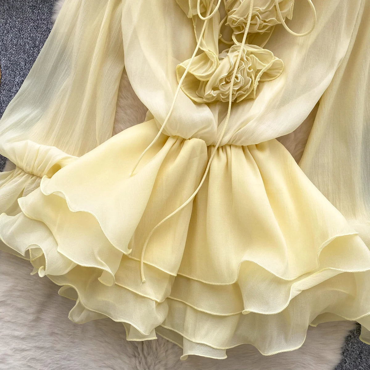 Women's Floral Chiffon Mini Dress