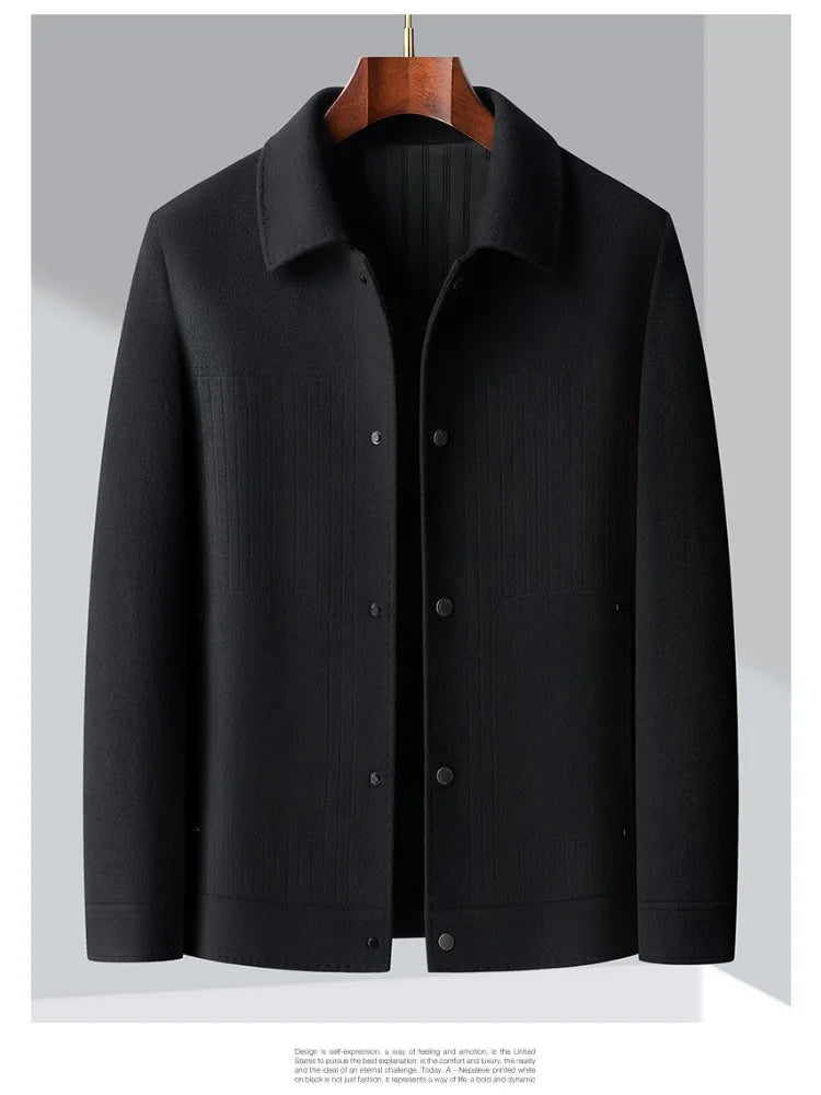 Men Slim Fit Wool Coat Business Jacket