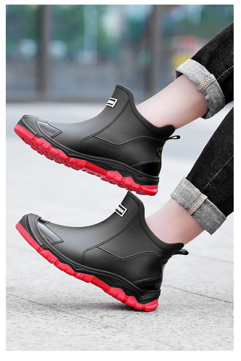 Men’s Short Non-Slip Casual Rubber Rain Boots