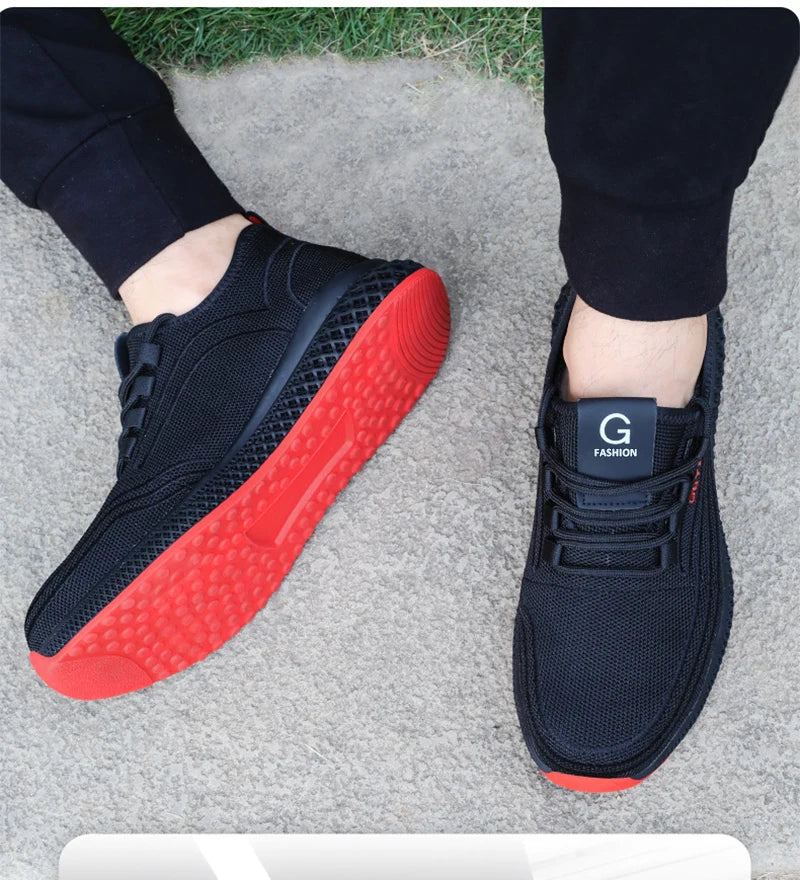 حذاء رياضي خفيف الوزن من Manlegu Air Mesh للسلامة