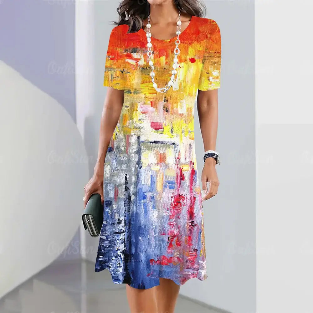 Travel Party Elegant Casual Loose Short Sleeve