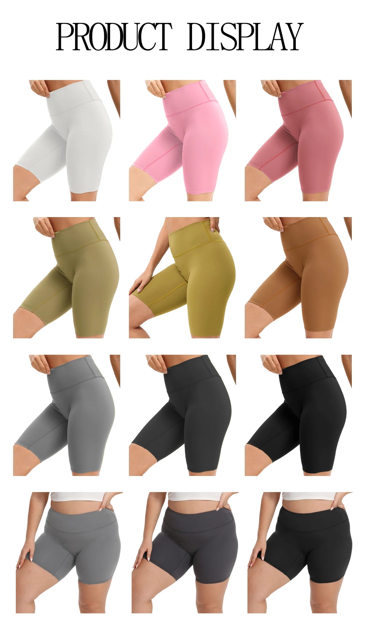 شورت نسائي عالي الخصر بثلاثة جيوب لركوب الدراجات