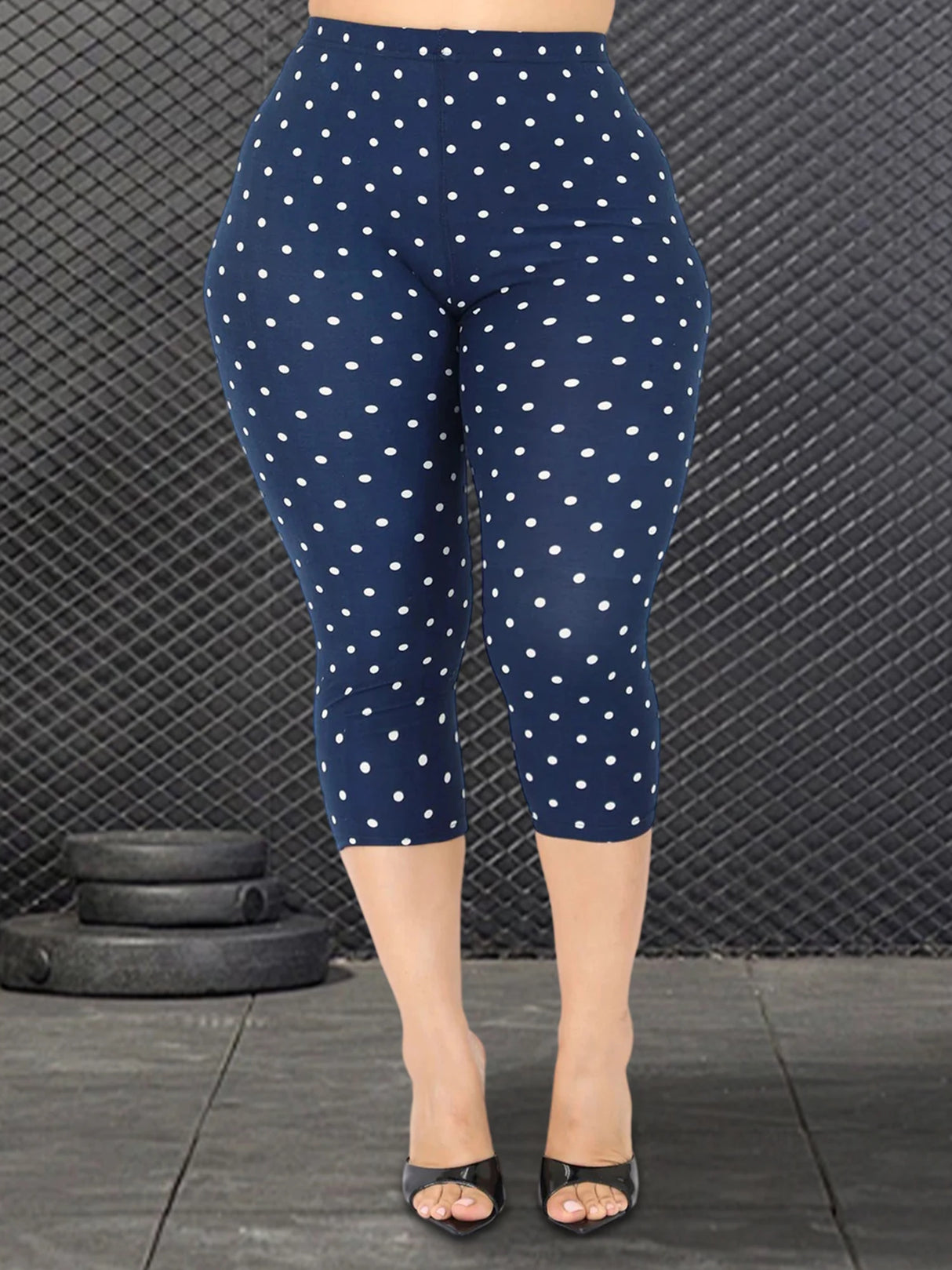 Women Floral Print High Waist Capri Leggings
