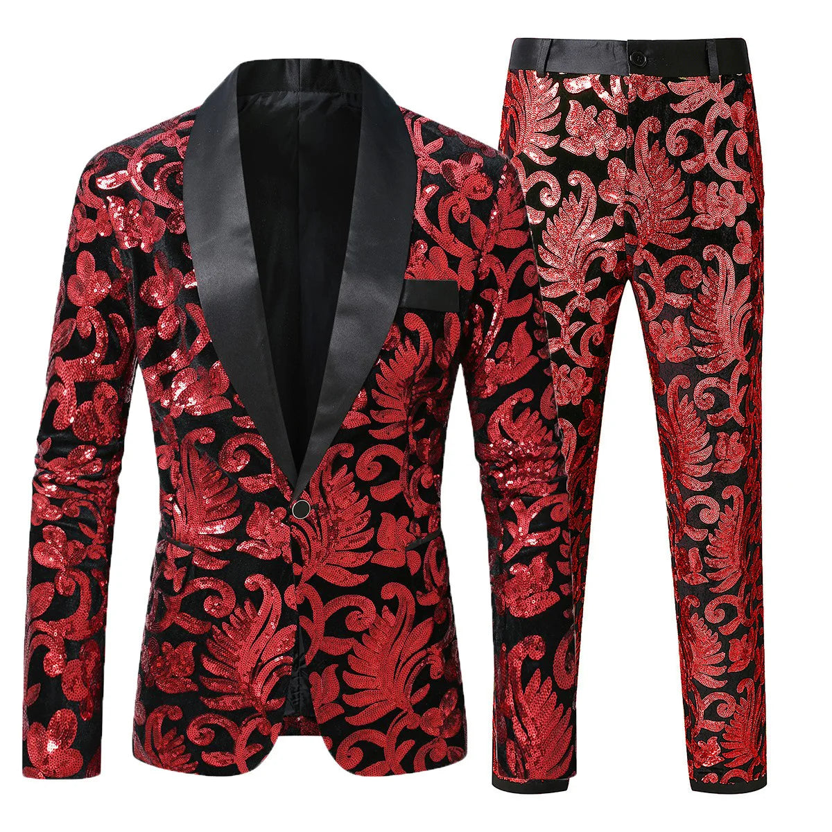 Men Luxury Sequin Party Suit Set