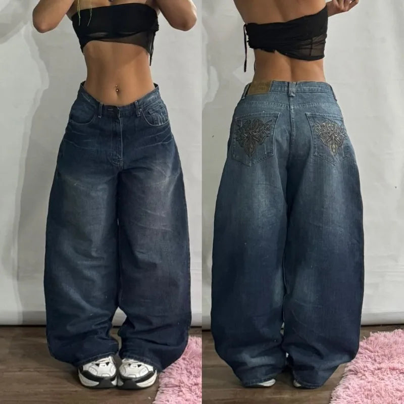Embroidered Y2K Harajuku Baggy Jeans
