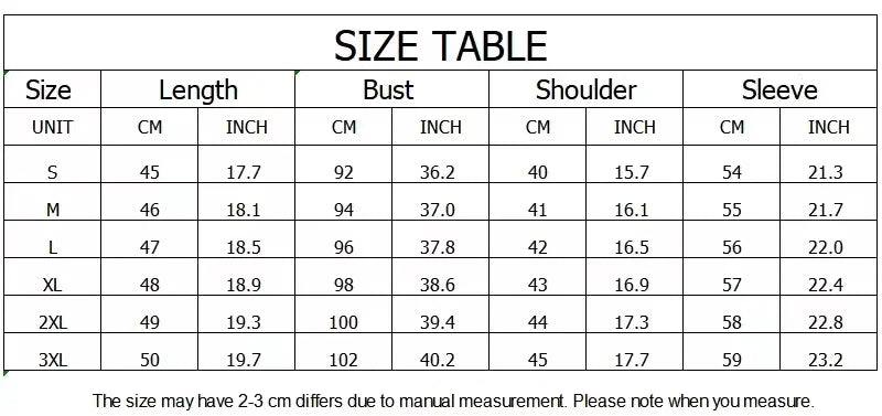 Size table for SheerCharm™ See-Through Lace Sun Shirt with measurements in centimeters and inches.
