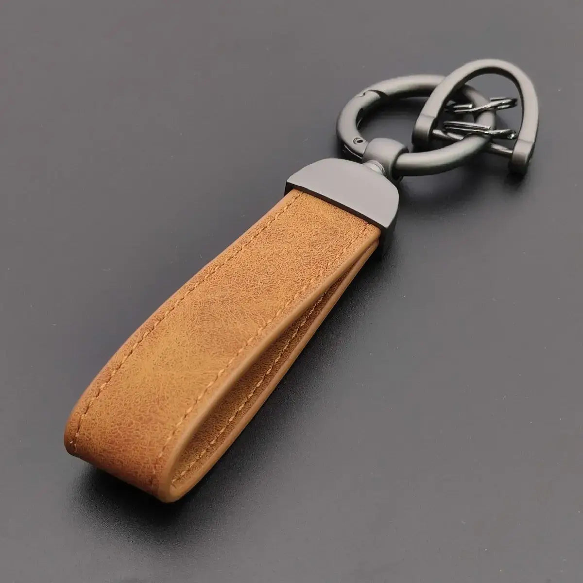 Custom Name Logo Leather Keychain