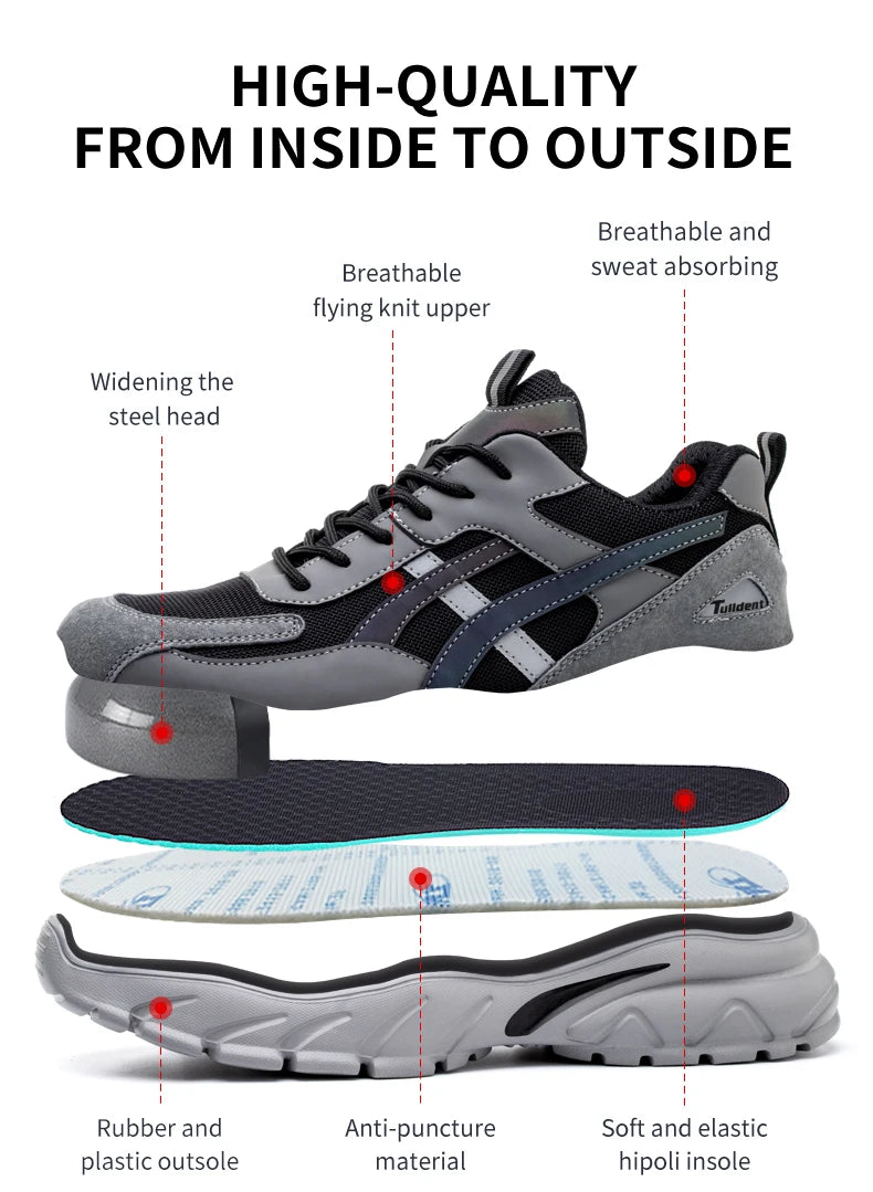 أحذية رياضية رجالية آمنة بأصابع فولاذية