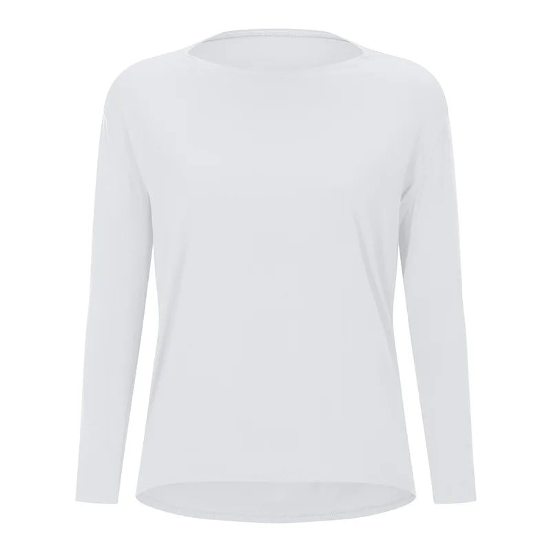 Women's Long Sleeve Yoga Shirt – Quick-Dry Loose Running Training Top