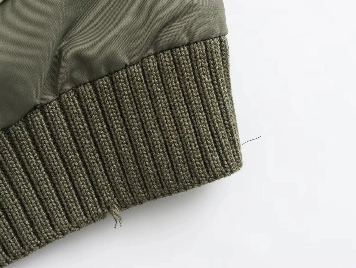 Oversized Army Green Bomber Jacket