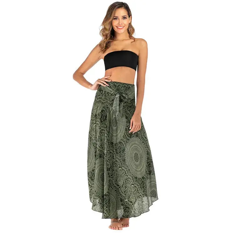 Women Vintage Plaid Button Midi Skirt