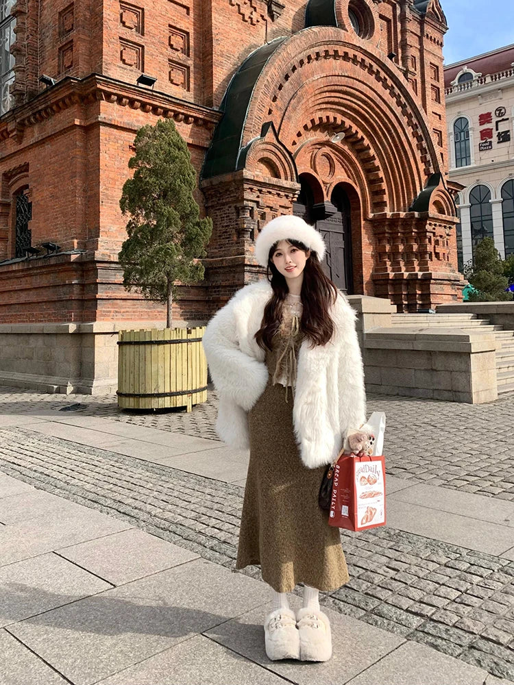 Oversized Faux Fox Fur Winter Coat