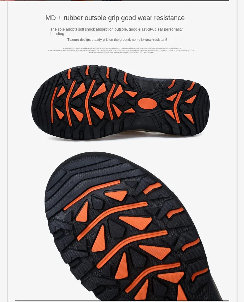 Men Cow Leather Beach Flip Flops Sandals