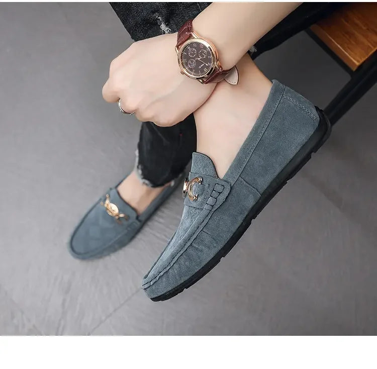 Men Solid Color Big Size Loafers