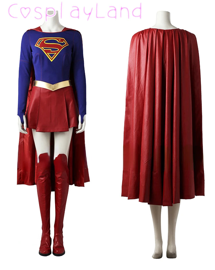 Kara Zor-El Superhero Cosplay Jumpsuit Costume