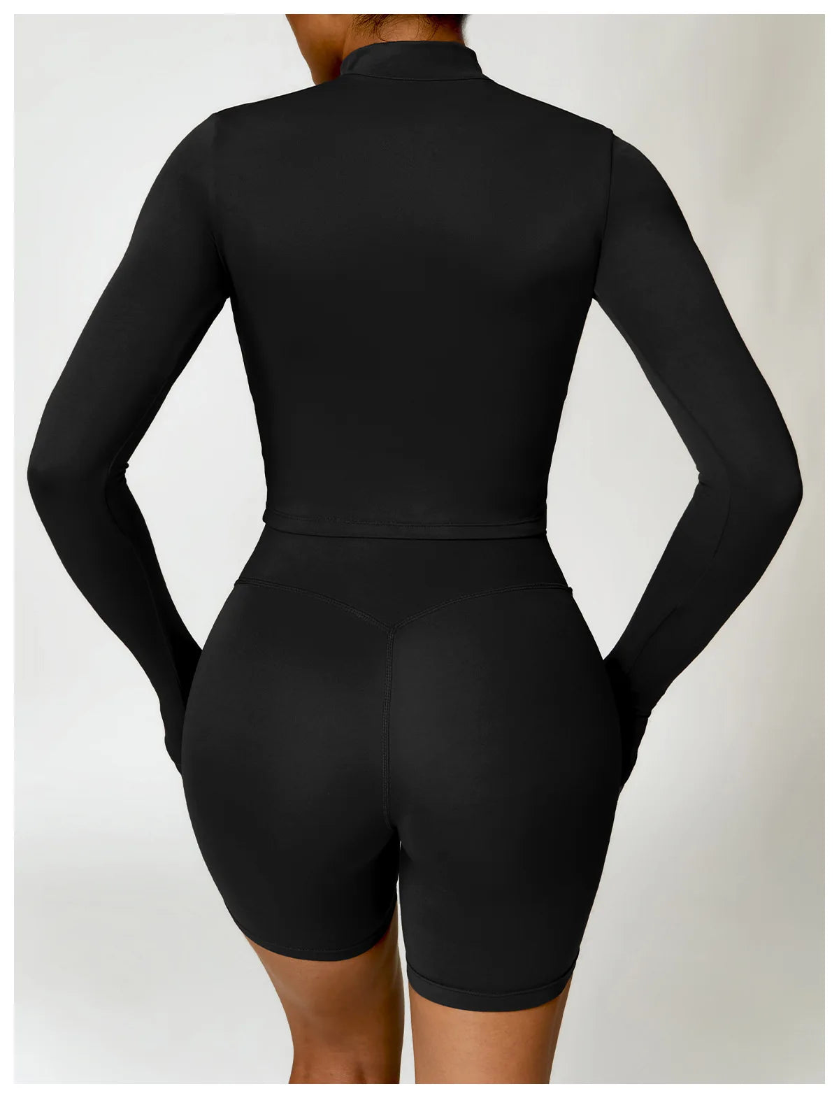 Women's Zip Long Sleeve Yoga Jacket – Gym Push-Up Sportswear Top