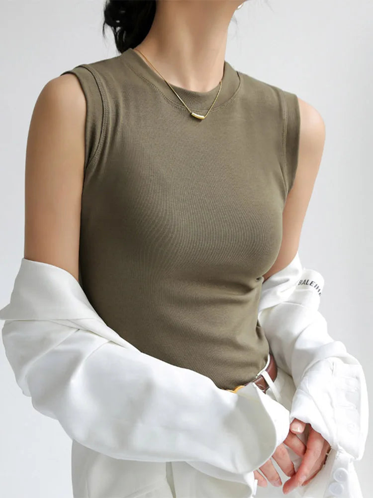 Colorful Round Neck Camisole Vest