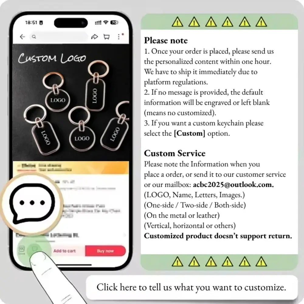 Custom Name Logo Leather Keychain