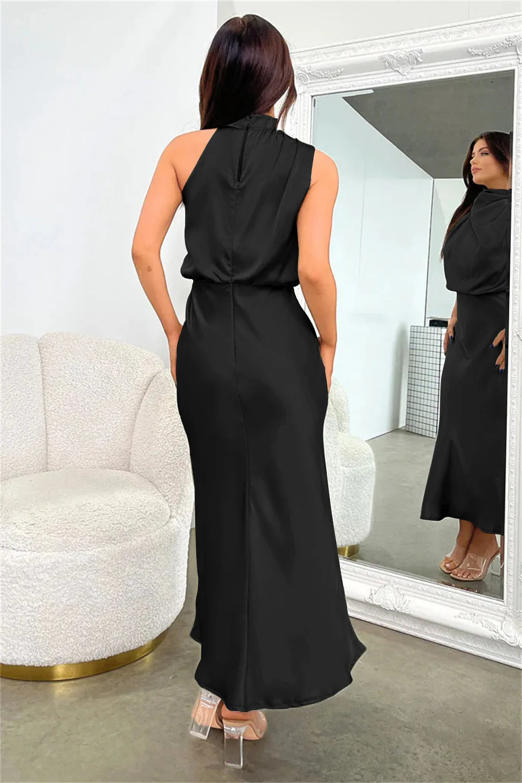 Women's Silk Satin Evening Dress