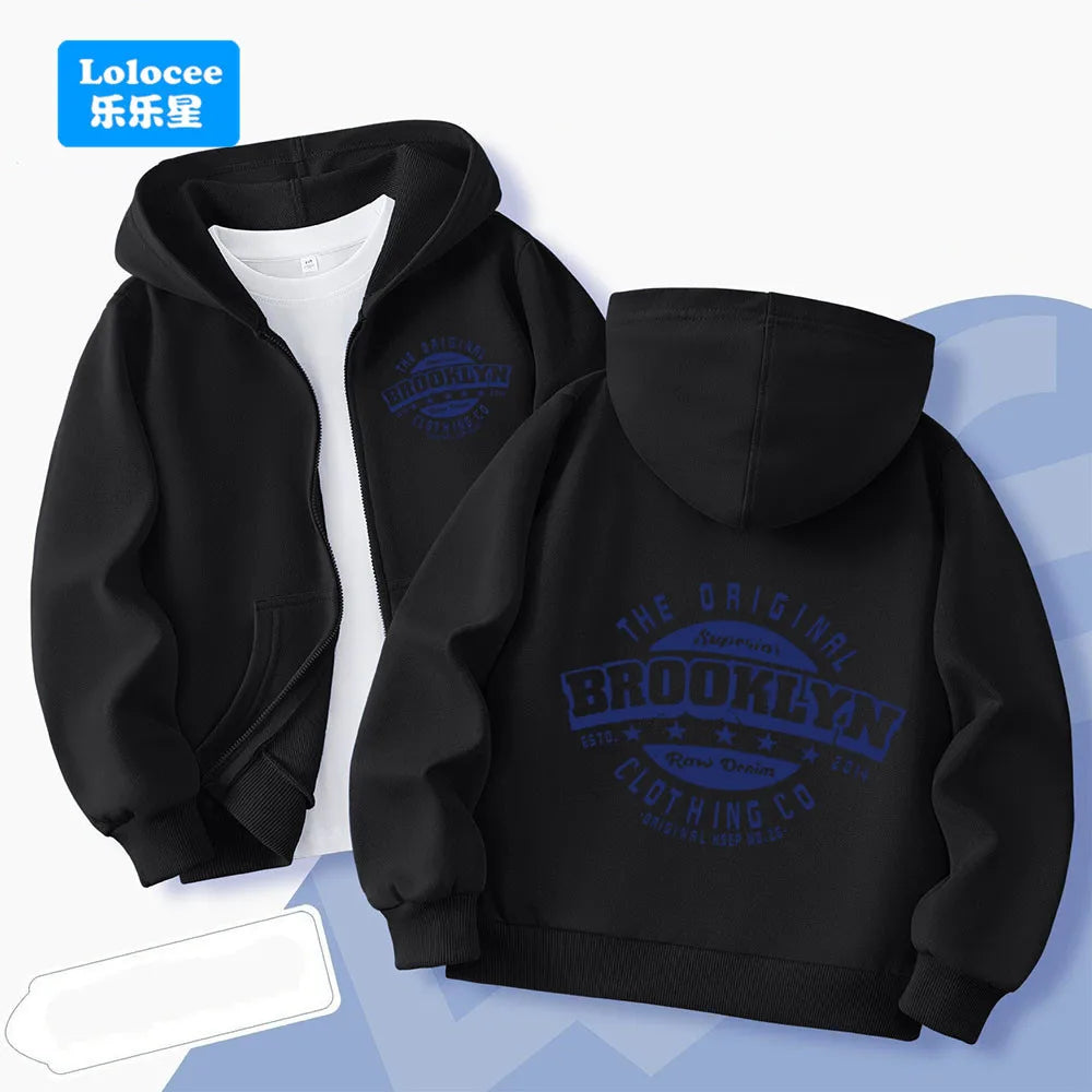 Brooklyn Print Zip-Up Hoodie
