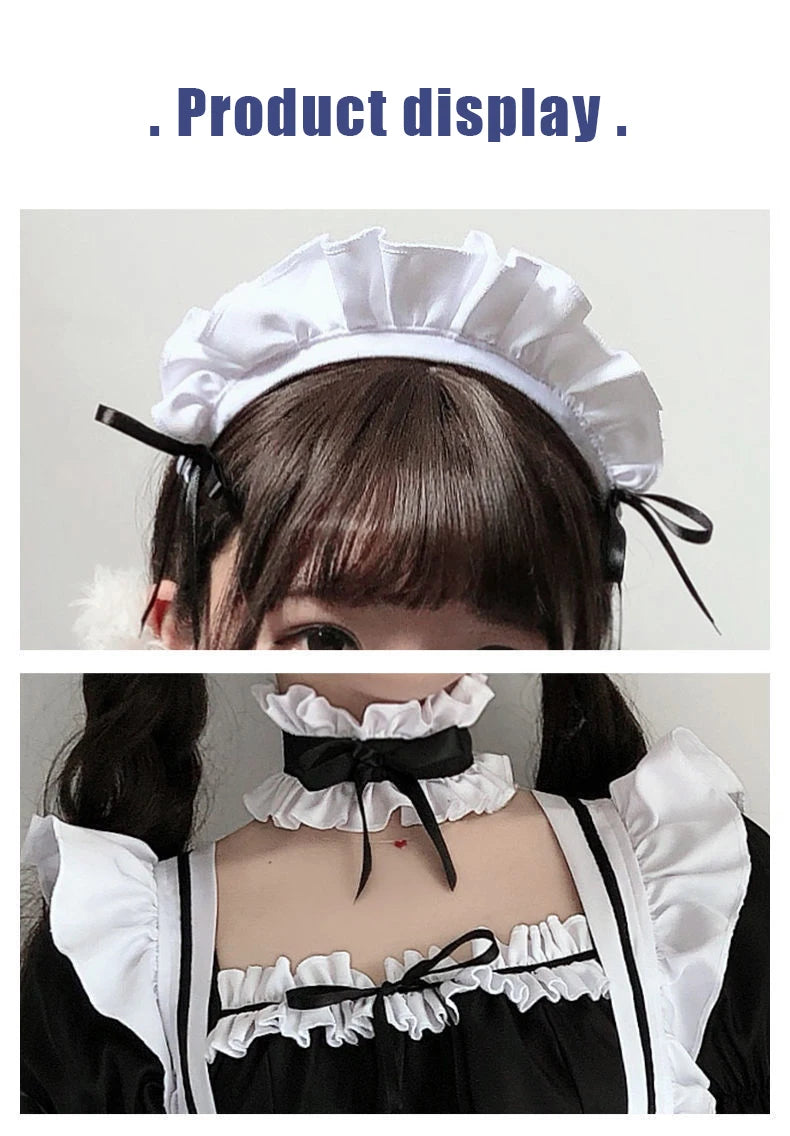 Black White Lolita Maid Costume